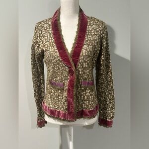 Hazel Uniquely Beautiful Velvet Trimmed Shear Jacket Size L
